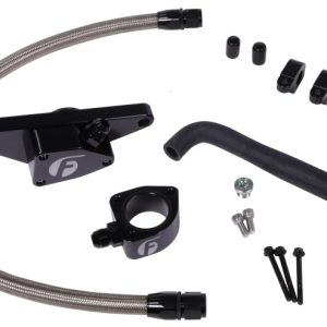 Fleece Performance 06-07 Auto Trans Cummins Coolant Bypass Kit w/ Stainless Steel Braided Line
